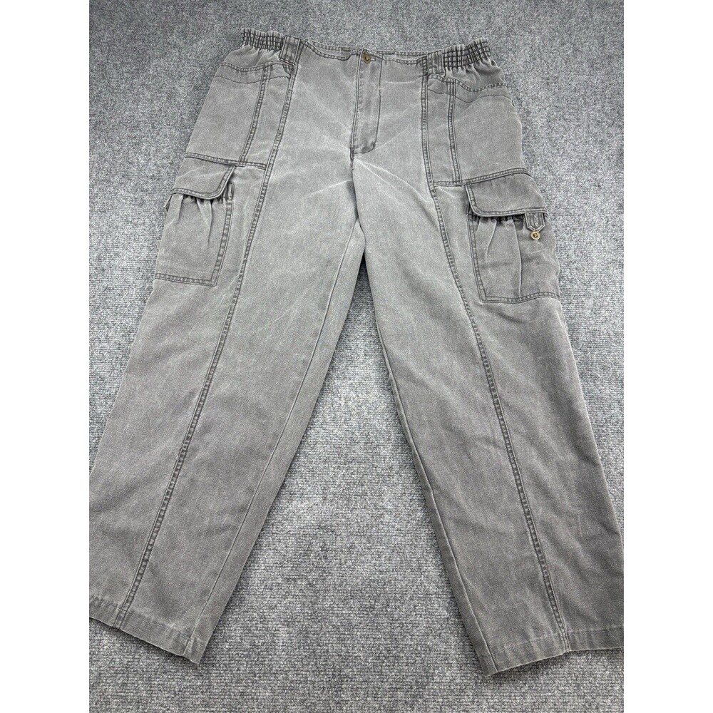 Vintage AKA Bay Men's 40x32 Gray Cargo Pants 65/35 Cotton Polyester